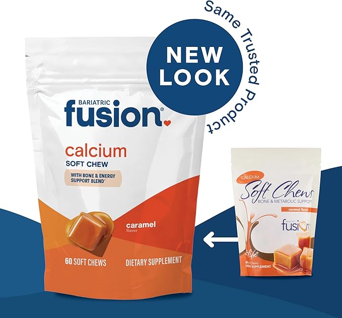 Bariatric Fusion Bariatric Calcium Chews | Calcium Citrate with Vitamin D3 Calcium Supplement Bariatric Vitamin | Sugar Free Calcium Citrate Chewable | Calcium Citrate 500mg | Caramel | 60 Count