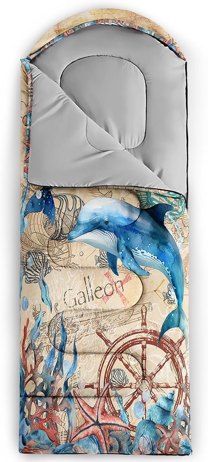 AILONEN Boys Sports Camping Sleeping Bags,Lightweight & Waterproof,3 Season Warm & Cool Weather,Black Player Basketball Sleeping Bags for Kids Adults,Travelling,Outdoors