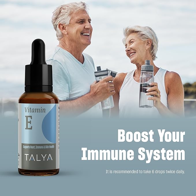 Vitamin E Liquid Drops 0.34 fl.oz | Bone, Joint, Heart Health | Vitamin E Oil for Scars & Skin | Glass Bottle with Dropper | Vitamin E Supplement, Non-GMO, Vegan