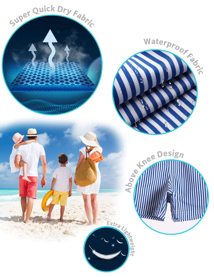 maamgic Boys Swim Trunks Toddler Swim Shorts Little Boys Bathing Suit Swimsuit Toddler Boy Swimwear,Stripe Bluewhite,2 T