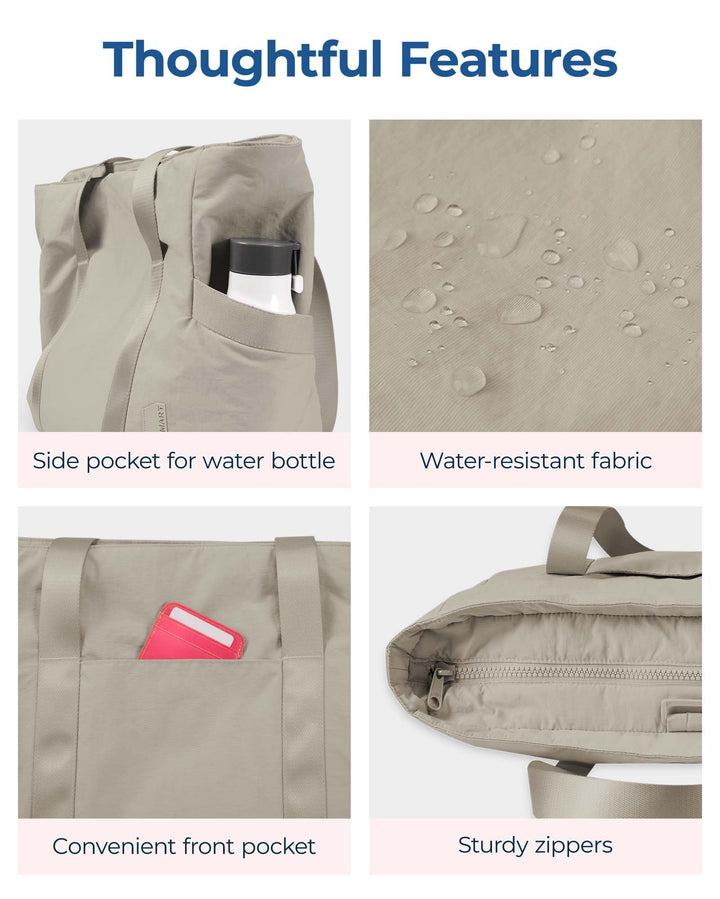 BAGSMART Tote Bag for Women with Zipper, Gym Tote with Compartments, Laptop Work Tote Nurse Dance Yoga Bag for Sport, Travel