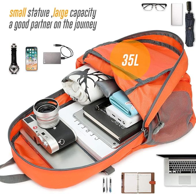 35L Lightweight Packable Backpack Waterproof Durable Hiking Travel Backpack Daypack