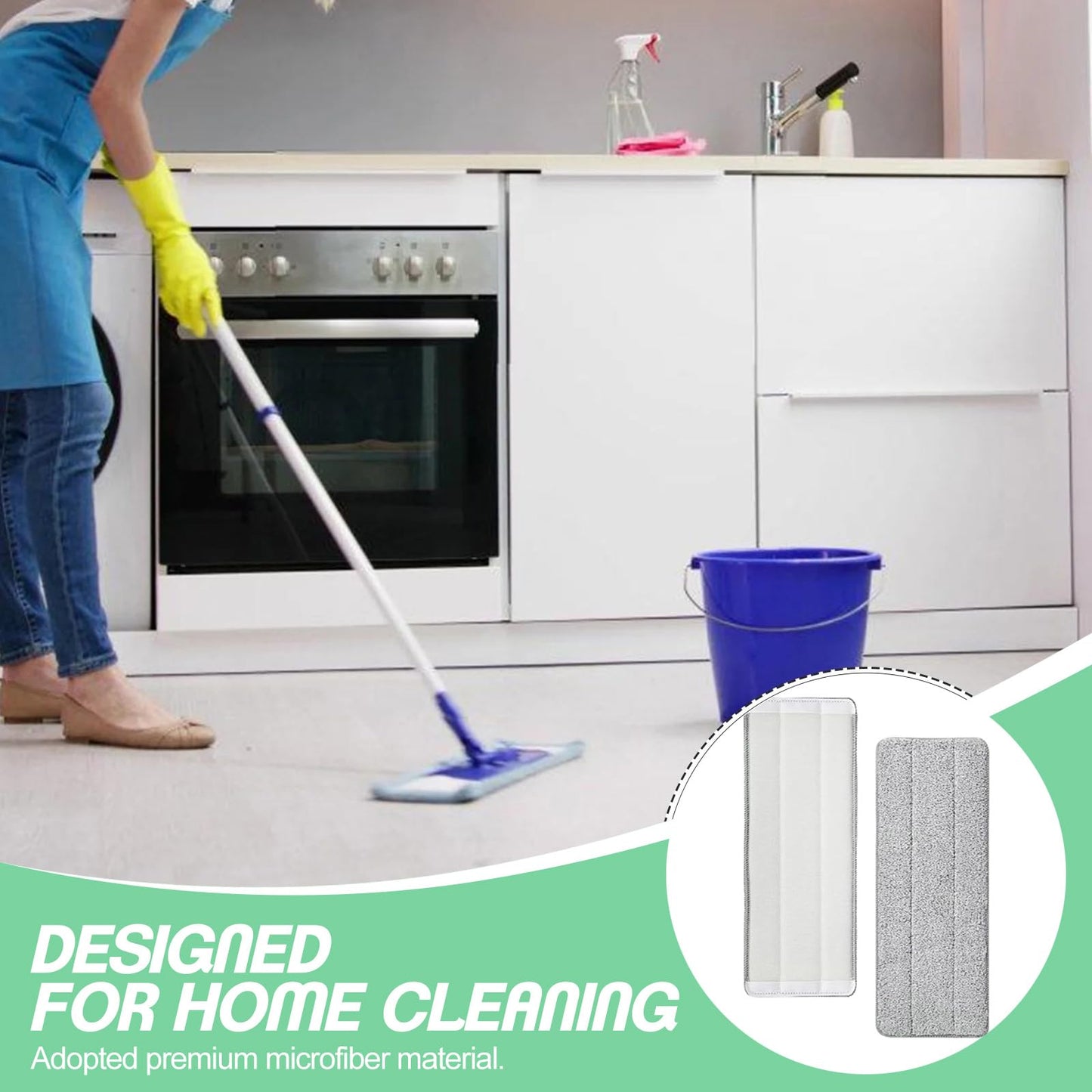 10 Pcs Microfibre Mop Pads, Microfiber Mop Pads Replacement Fit for All Spray Mops, Reusable Wet & Dry Refill Mop Cleaning Pads, Washable Flat Mop Pads for Most Floor Wall Office Home (Gray)