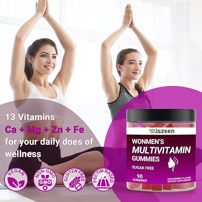 Multivitamin for Women Gummies, Methylated Multivitamins Gummies w/Iron, Vitamin D3 & K2, Calcium