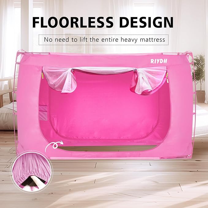 Bed Tent Bed Canopy Full Size Tents for Adult and Kids- Original Design Portable Dream Tent Indoor Sleeping 80% Blackout with 3 Doors Breathable Big Space Tents