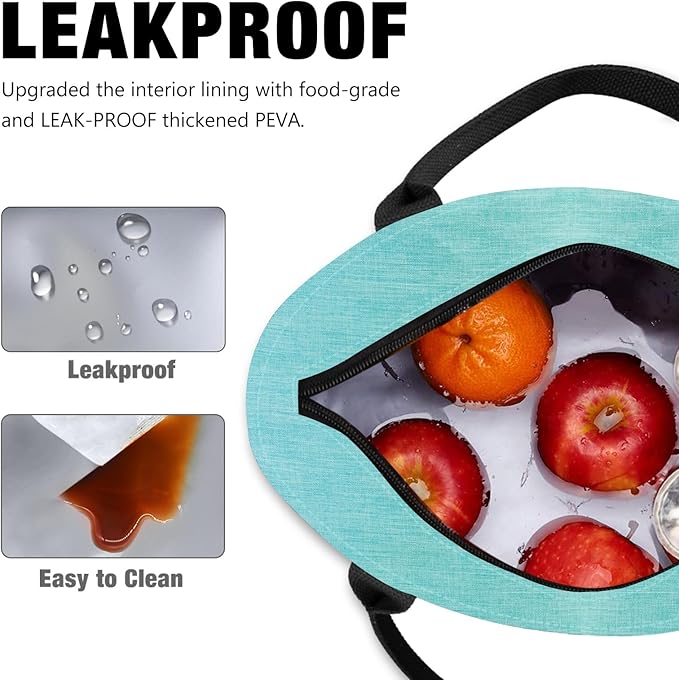 Aosbos Lunch Bag Lunch Box for Women Adult Insulated Lunch Cooler Bag Thermal LunchBox Lunch Tote Bolsa Termica Almuerzo Lonchera, Green