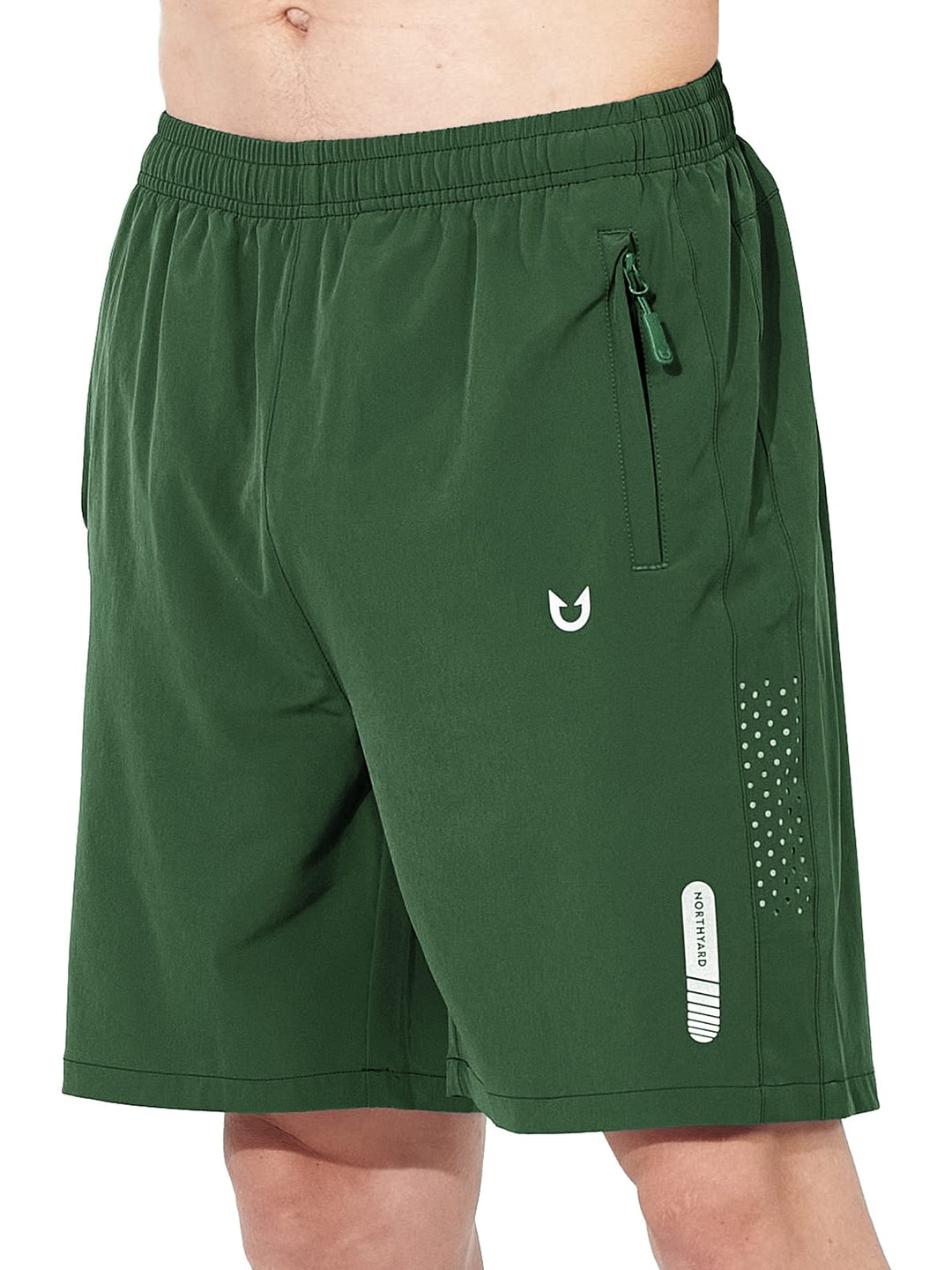 NORTHYARD Men's Athletic Running Shorts Quick Dry Workout Shorts 7"/ 5"/ 9" Lightweight Sports Gym Basketball Shorts Hiking Exercise GREEN S