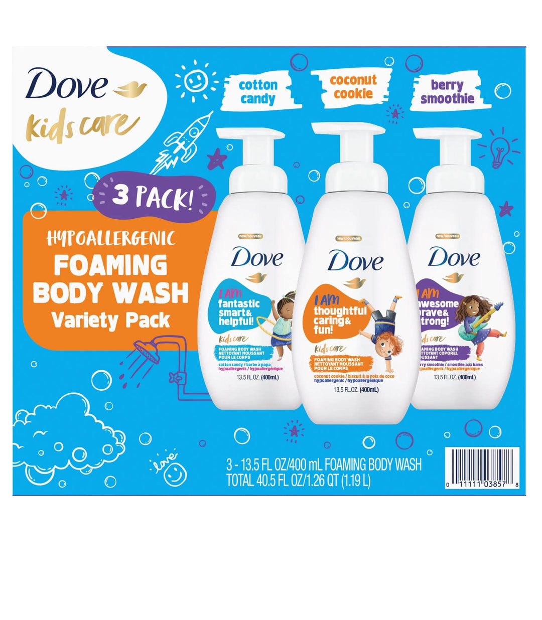 Dove Kids Care Foaming Body Wash, Variety Pack (13.5 Fl. Oz., 3 Pk.)
