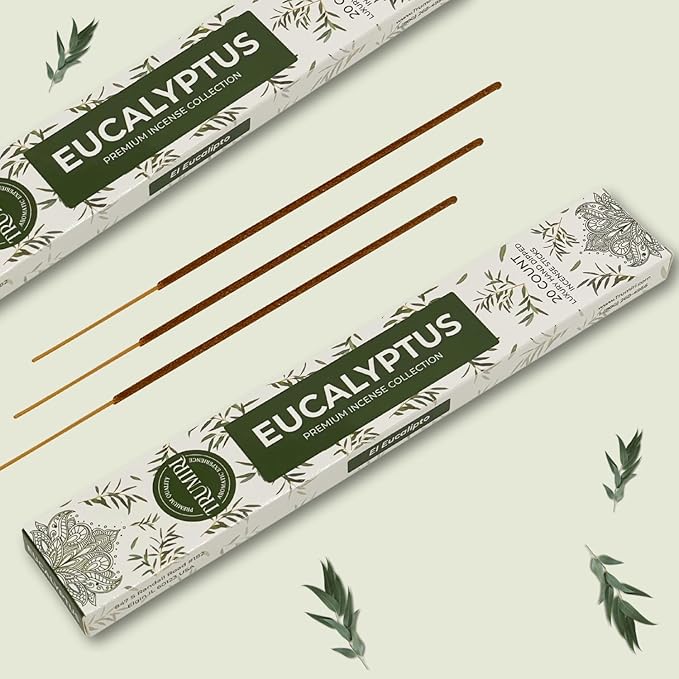 Eucalyptus Incense Sticks - Total 40 Insence-Sticks - Dual Pack of 20 Insense - Inciensos - Inscents - Natural Non Toxic Ingredients - Incents - Incence - Inscense - Insents
