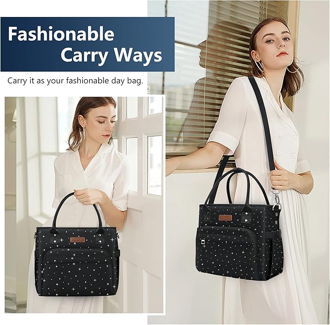 MIYCOO Lunch Bag Lunch Box Women - Leakproof Insulated Lunch Cooler Bag for Women - Large Lunch Tote Bags Adults, Black Starry Sky