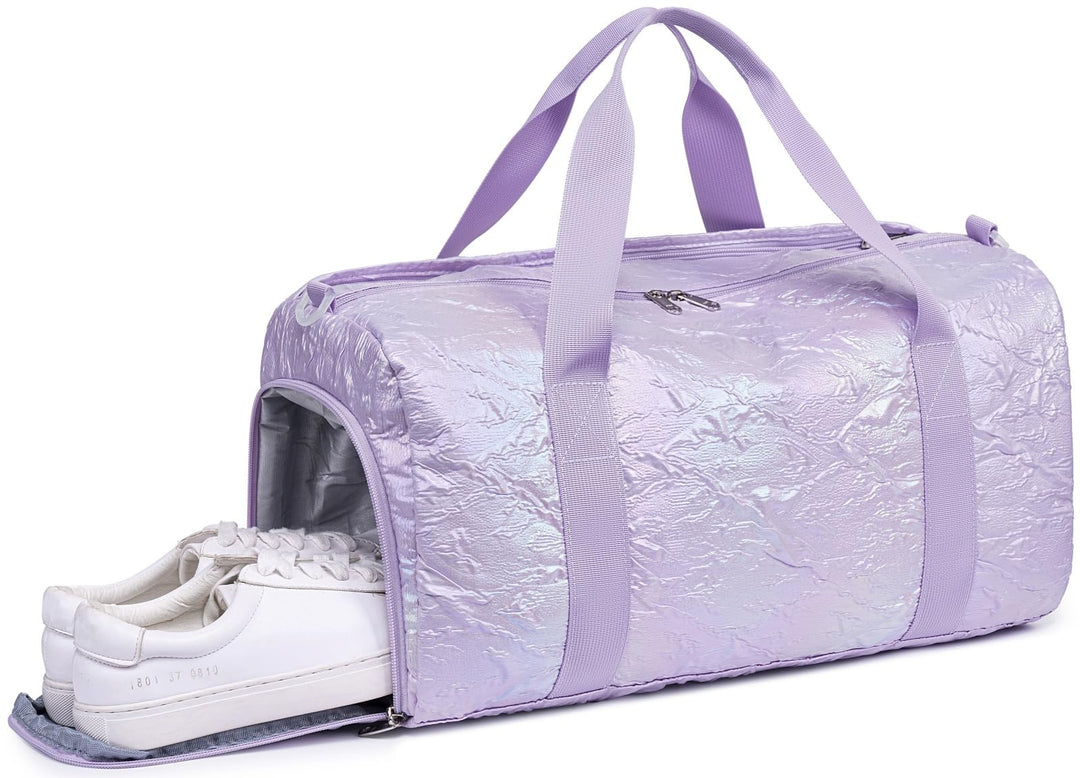 BLUBOON Duffle Bag Girls Kids Cute Gym Bag with Shoes Compartment & Wet Separation Waterproof Sports Overnight Travel Bag