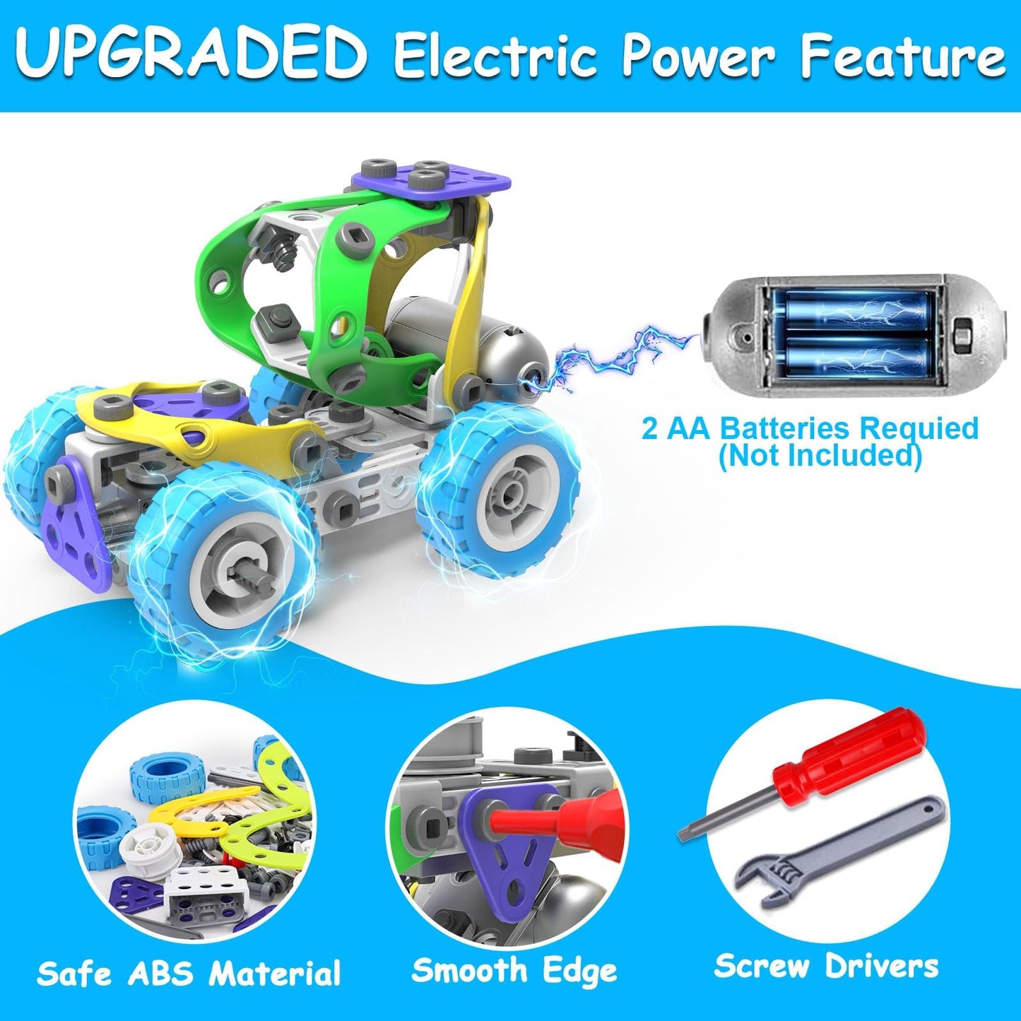 10 in 1 Electric STEM Toys for 5 6 7 8 Year Old Boys Girls, Educational Building Stem Toys for Kids 6-8 8-10 Construction Toy for Boys Ages 4-8 Stem Engineering Activities Christmas Birthday Gift