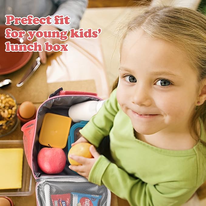 Lunch Box Kids,Premium Insulated Lunch Bag for Girls Boys,Soft Bag Mini Cooler Back to School Thermal Reusable Lunch Bag for Work School Picnic (Pink)