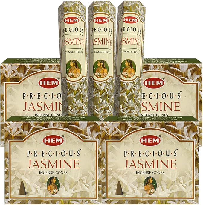 Jasmine Incense sticks and cone incense holder variety pack bundle insence insense insienso