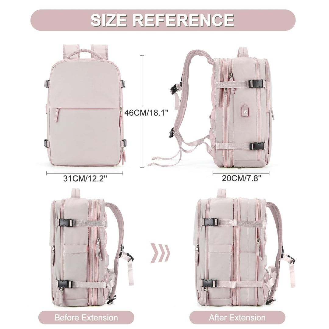 Expandable Backpack For Traveling On Airplane Carry On Backpack For Women Men Airline Approved Personal Item Bag For Airlines Gym Bag For Women Men With Shoe Compartment Waterproof Laptop Backpack