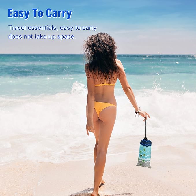 Beach Blanket Waterproof Sandproof, 111x121Inch Sand Free Beach Mat, Quick Drying, Light Weight and Portable Outdoor Picnic Mat for Travel, Camping