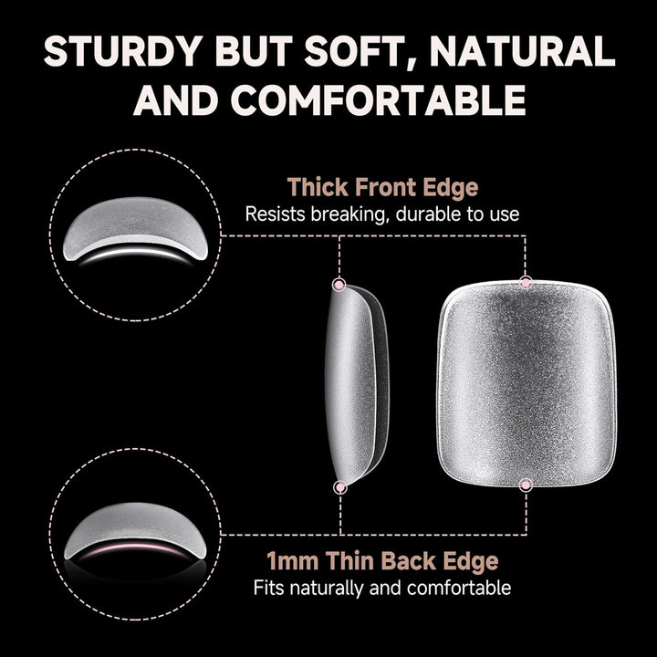 XXL Square Gel Nail Tips | 120 PCS Extra Long | No C Curve | DIY Home Use