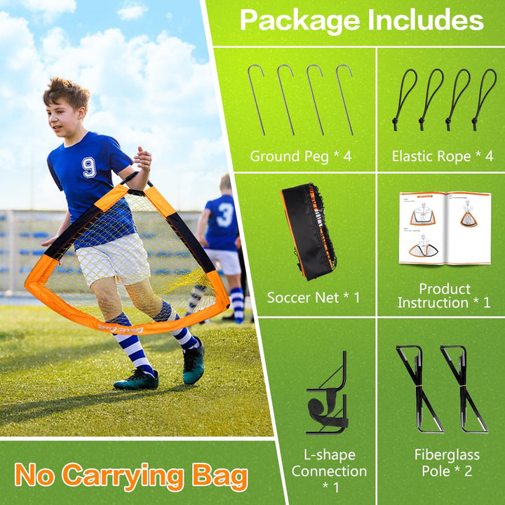 Dimples Excel Soccer Goal 100008, Orange Black, 4x3 FT, Portable & Durable for Backyard Skills Practice, Kids 6+, Soccer