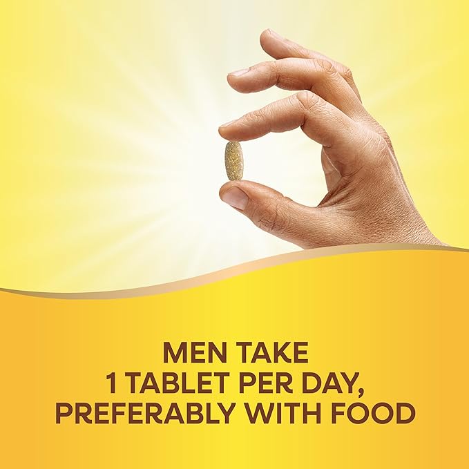 Nature's Way Alive! Men’s 50+ Daily Ultra Multivitamin, High Potency Formula, Supports Healthy Brain, Eyes & Heart*, with Methylated B12, Gluten-Free, 60 Tablets (Packaging May Vary)