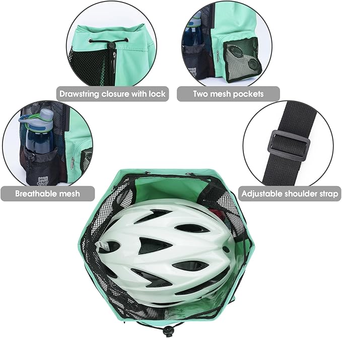 WANDF Swim Bag Mesh Drawstring Backpack with Wet Pocket for Swimming, Gym, and Workout Gear