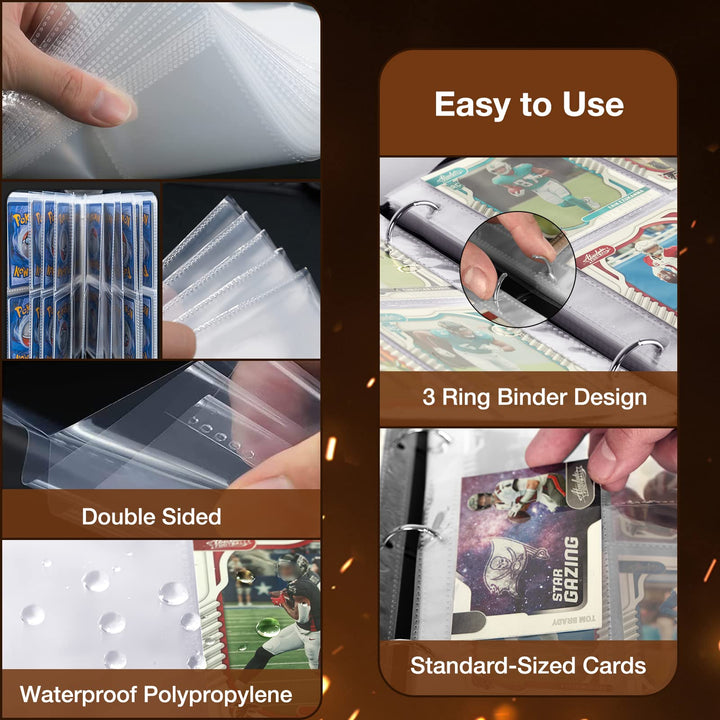 RONMONG Football Card Binder,2024 Sports Trading Card with Sleeves Holder Album,440 Pockets Rugby Card Holder Sheets Display Storage Protectors for Collectors Boys and Girls Gift