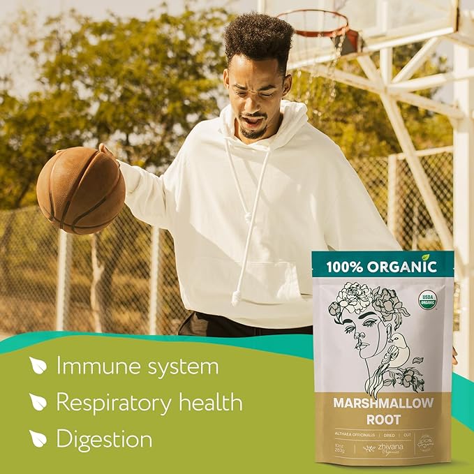 Organic Marshmallow Root (2 Pack) – All-Natural, Pure Herbal Tea for Soothing Throat & Digestive Health