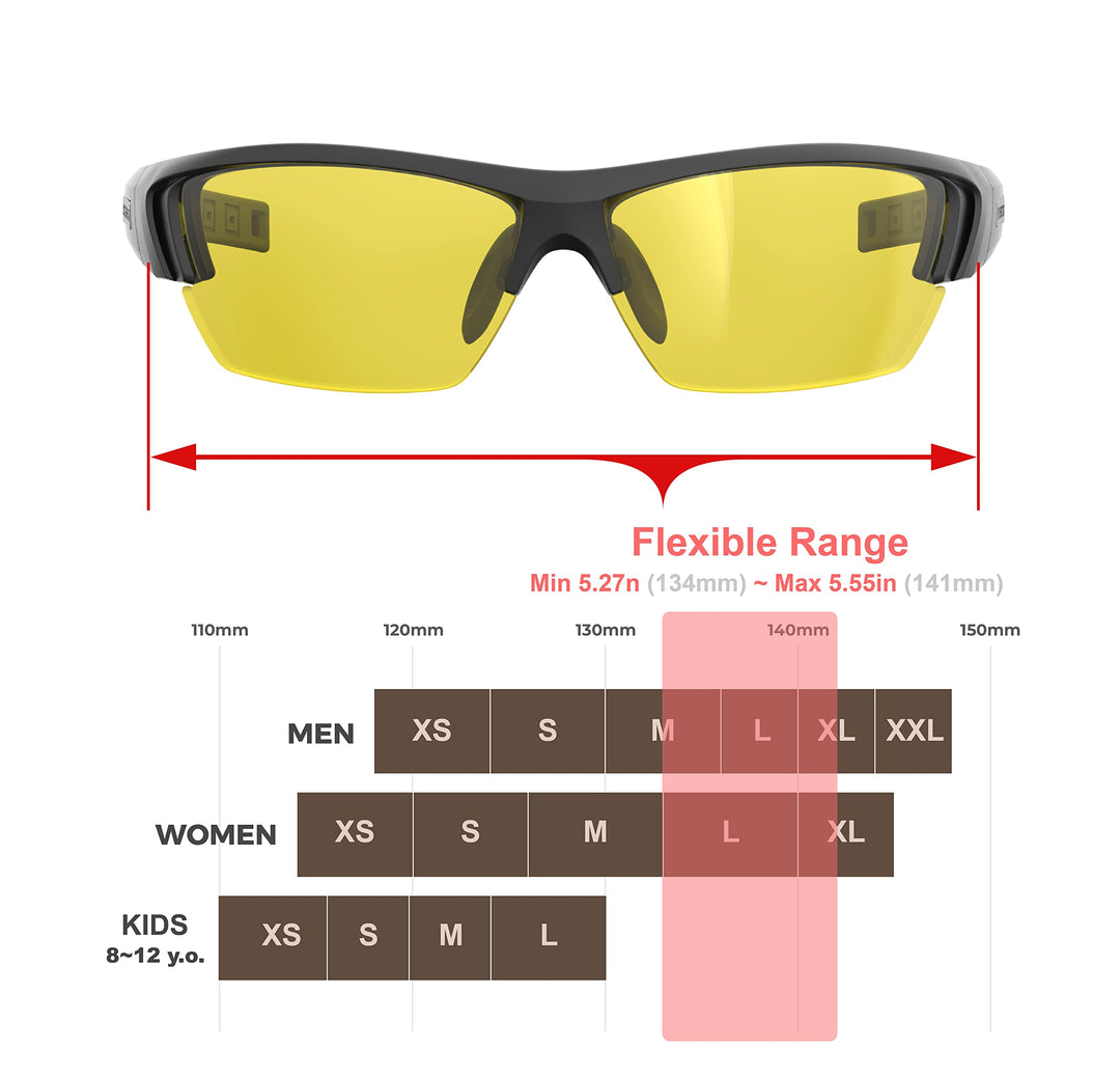 QOOL TIMES Living out your J13 Polarized Night driving yellow glasses for men Women, UV400 Running Cycling Full Pack Case Pouch and Strap