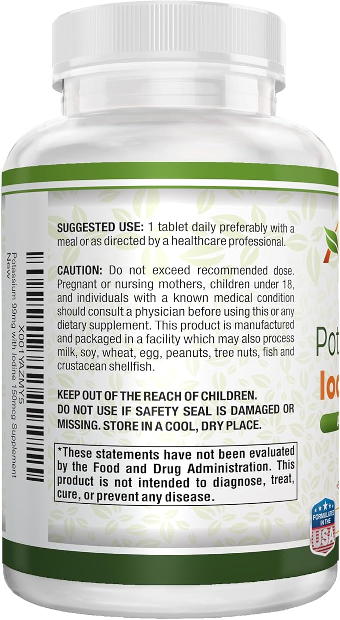 Potassium 99mg with Iodine 150mcg Supplement