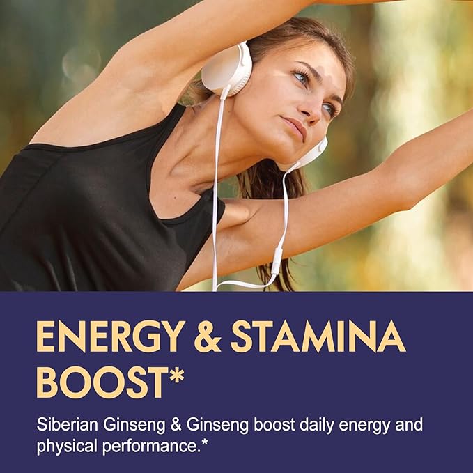 Herbal Drops Extract with Siberian Ginseng, Powerful Adaptogen Blend, Energy & Stamina Boost & Immune Support. 6oz-Original