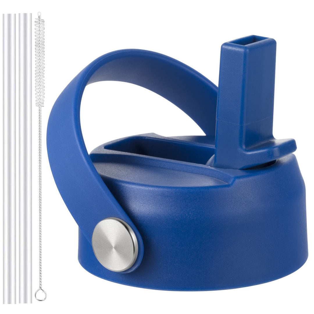 RRegeny Straw Lid for Hydro Flask Wide Mouth 32 40 oz, Straw Lids with Flexible Handle and Straws Compatible with HydroFlask, Replacement Sports Flex Cap Wide Mouth Top 32 40 oz