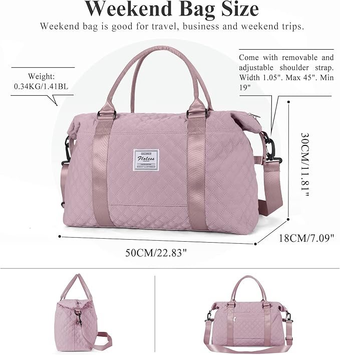 Travel Duffel Bag,Sports Tote Gym Bag,Shoulder Weekender Overnight Bag for Women