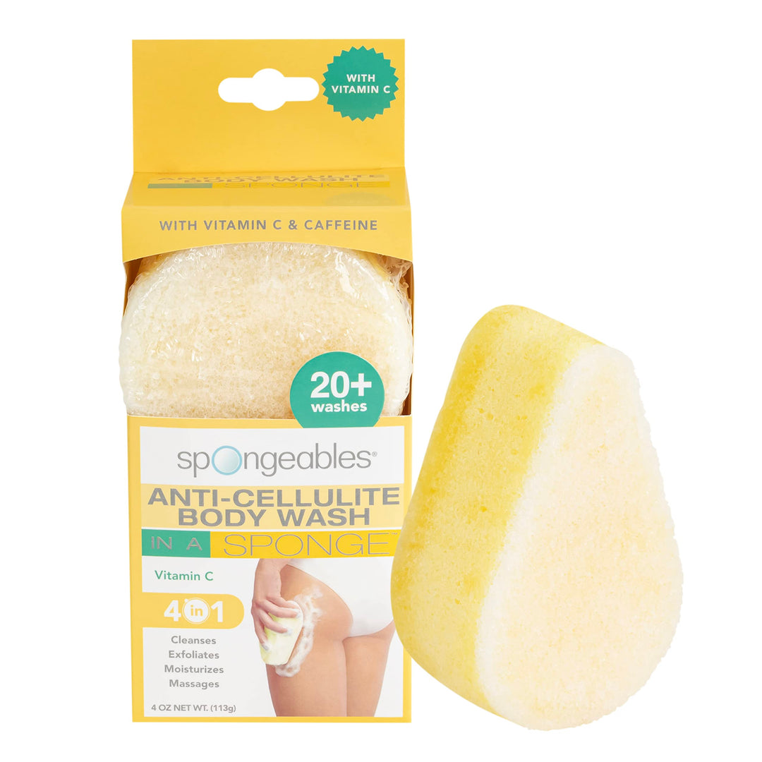 Spongeables Anti Cellulite Body Wash In A 20+ Wash Sponge, Citrus, 1 Count