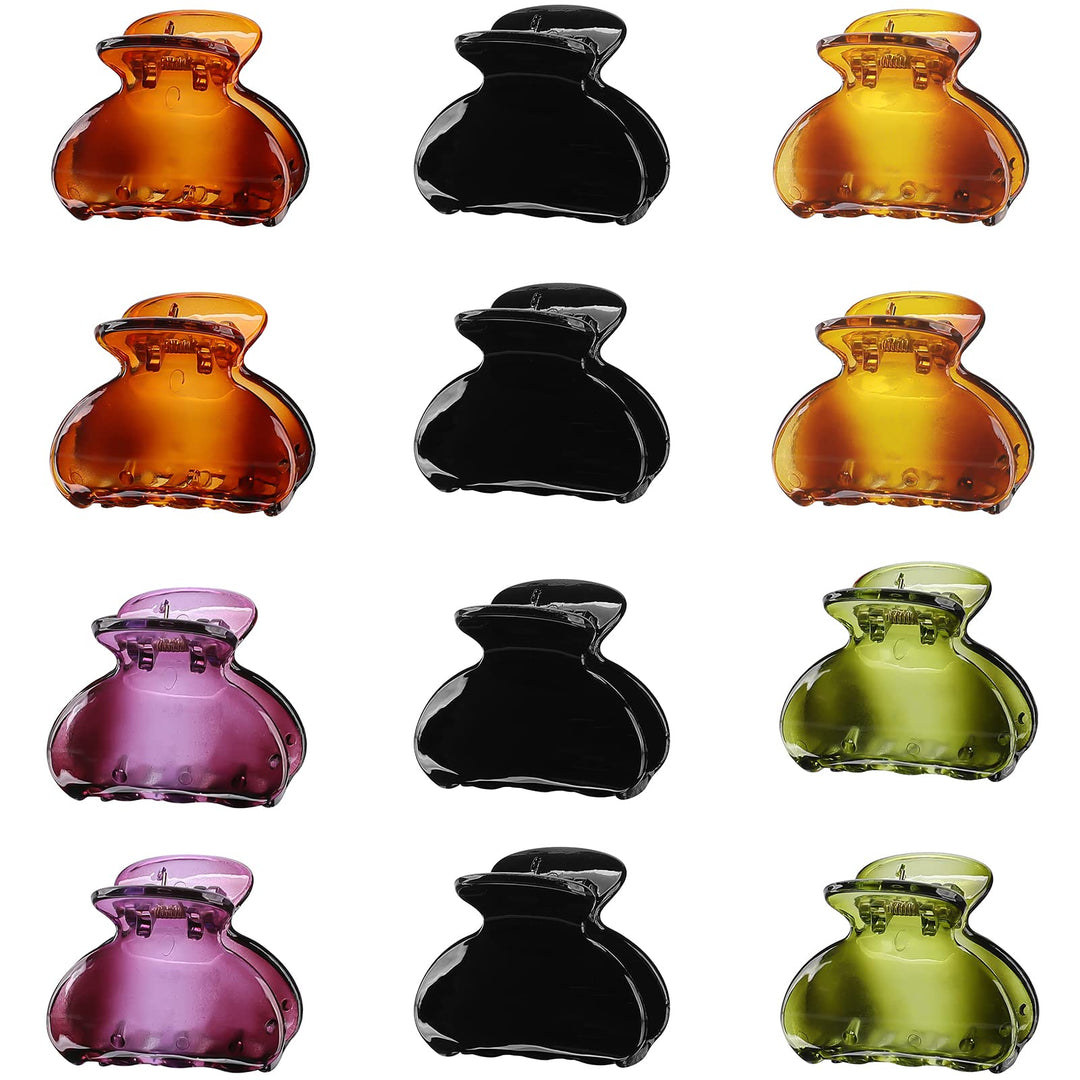 12 Pack Small Hair Clips Hair Claw For Women Thin Fine Short Hair, 1.5 Inch Lolalet Cute Medium Size Jaw Clips Acrylic No Slip H