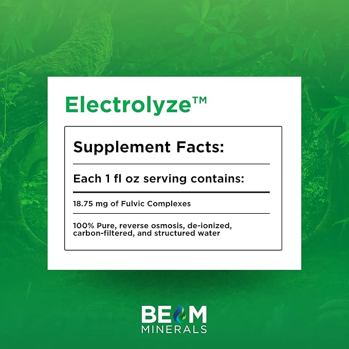 Beam Minerals Electrolyze | Electrolyte Imbalance Solution | Gold Standard Electrolytes Replenishment | Electrolyte Supplement Liquid | Fulvic Acid Trace Mineral Micronutrients Supplements | 32 fl Oz