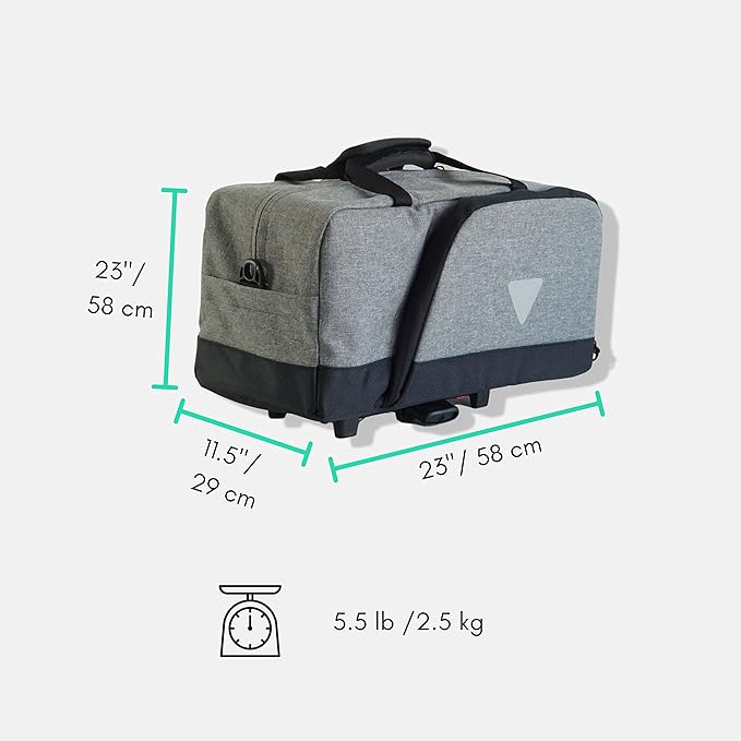 Vincita Nash Bike Trunk Bag - Universal Quick-release Fit All Rear Racks With Expandable Panniers And Waterproof Rain Cover, Large Capacity - Bicycle Commuter Bag Suitable For All Bicycles