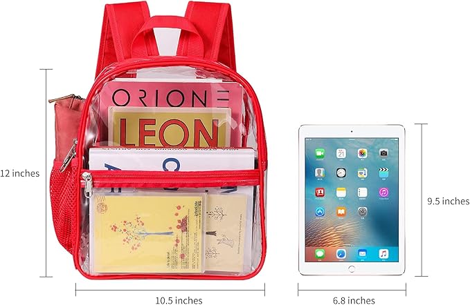 USPECLARE Clear Backpack for Stadium Approved 12×6×12, Water proof Clear Bag for Stadium Events and Concert Work Sport Event