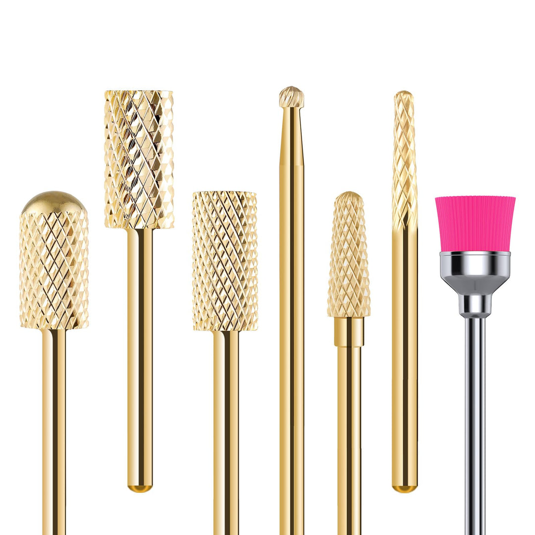 Melodysusie Nail Drill Bits Set, 7Pcs Tungsten Carbide Nail Bits For Nail Drill E-File, 3/32 Inch Bits Manicure Pedicure Remover