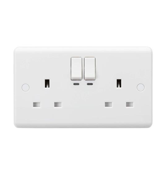 Knightsbridge CU9KW Smart Twin Socket - WiFi No hub Required, white, Curved Edge