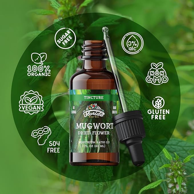 Mugwort Extract Liquid Drops – Organic Relaxation, Sleep Support Drops – Natural Mugwort Tincture - Made in USA - 2 Fl Oz