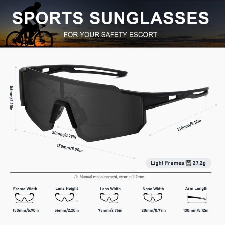 TURBOPEP Polarized Sports Sunglasses for Men and Women,Fishing Cycling Mountain Bike Baseball Sunglasses with UV Protection