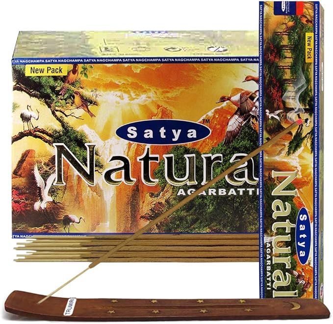 Natural Incense Sticks and Incense Stick Holder Bundle Insence Insense Satya Incense