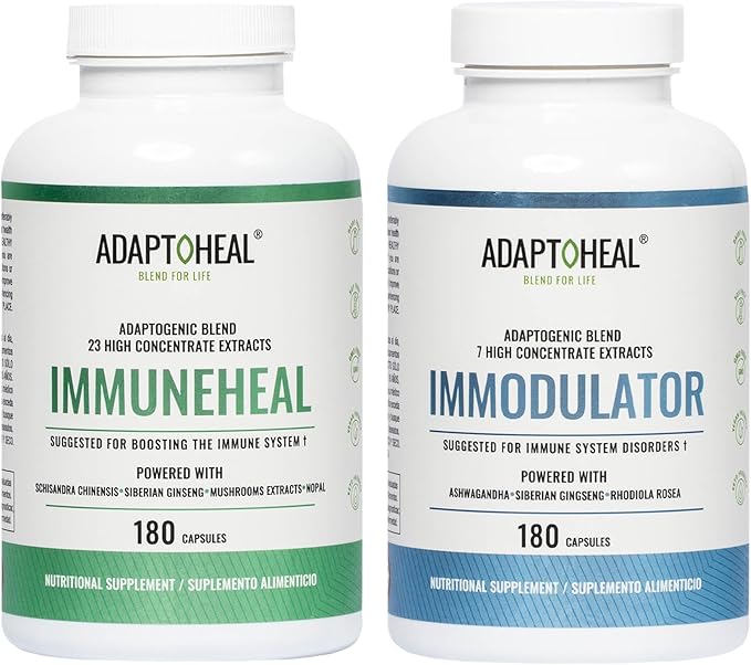 Immuneheal + Immodulator – Adaptogen Blend (180 Capsules ea.)