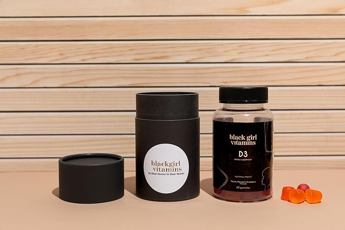 Black Girl Vitamins - Vitamin D3 Gummies, for Immune, Energy, and Bone Support, 2000IU (50mcg) Vitamin D per Serving, Gluten-Free Vitamin D Gummies (Multi-Flavored), 60ct