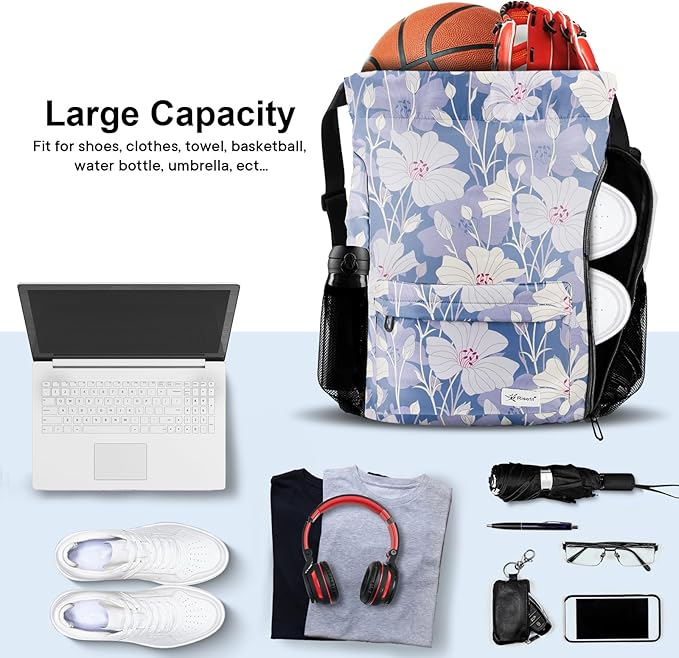 Drawstring Backpack with Mesh Pockets String Gym Bag Sackpack Sandproof Water Resistant Beach Backpack for Men Women