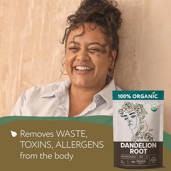 Organic Dandelion Root - Organic Dandelion Tea - Diente de Leon Organico – Detox, Gut Flora, Digestion, Liver, Skin – 4 oz