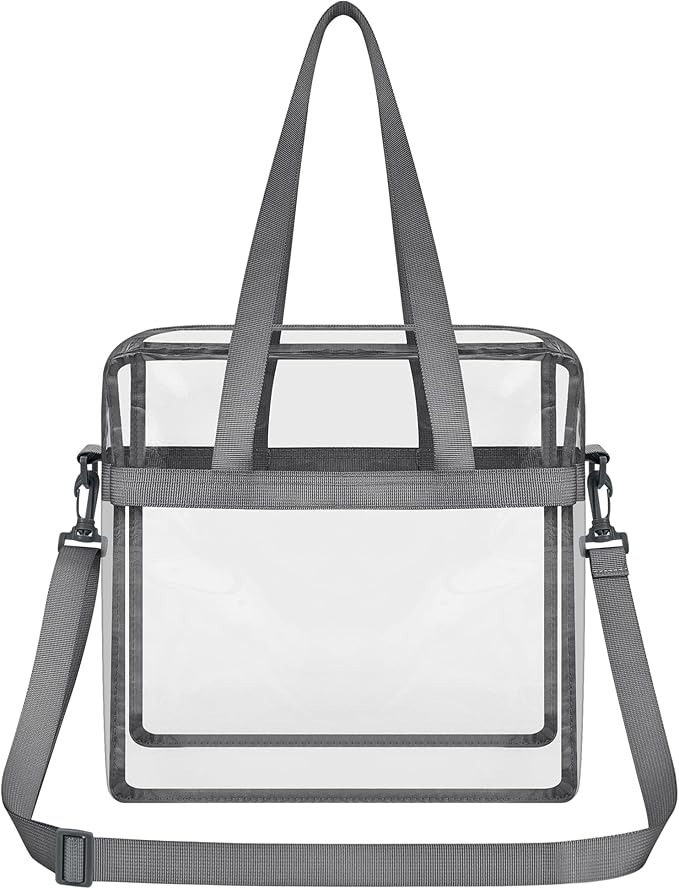 USPECLARE Clear Tote Stadium Approved, Security Travel & Gym Clear Bag for Work Sports Games Concerts