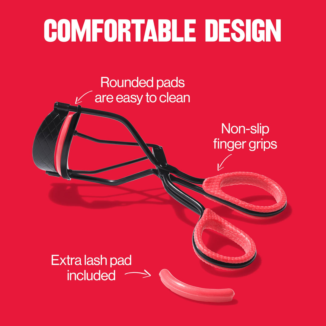Revlon Extra Curl Lash Curler, Gives an All Day Dramatic Eyelash Look, with Non-Slip Finger Grips, Easy to Use, 1 Count