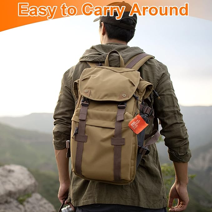 Benvo Mosquito Head Net Mesh, Face Neck Fly Netting Hood from Bugs Gnats Noseeums Screen Net for Any Outdoor Lover- with Carry Bags Fits Most Sizes of Hats Caps (2pcs, Khaki, Updated Big Net)