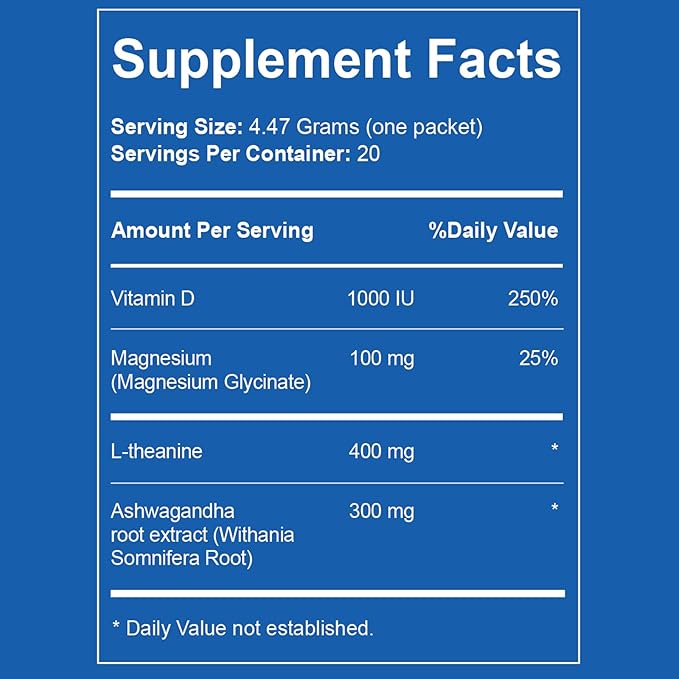 Liquid Anti Stress, Calmify Cortisol Magnesium Powder Sugar Free 20 Ct/Pack