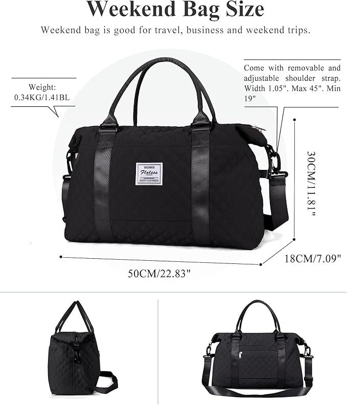 Travel Duffel Bag,Sports Tote Gym Bag,Shoulder Weekender Overnight Bag for Women